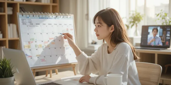 미스트롯4 방송일정을 메모하며 시청 준비하는 여성의 책상 위 장면