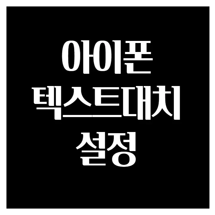아이폰-텍스트대치-설정