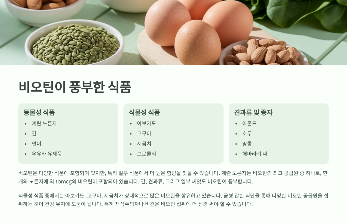 비오틴 하루 권장량 4