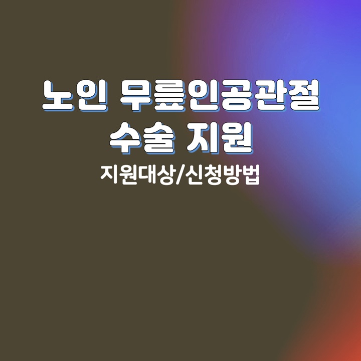 노인-무릎인공관절-수술-지원대상-안내