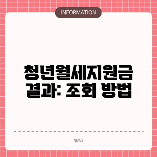 청년월세지원금 결과: 조회 방법