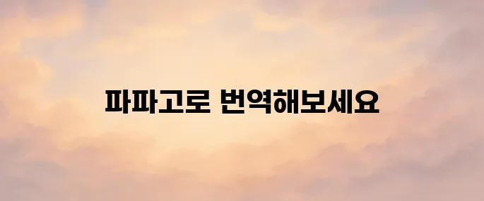 파파고(papago) 번역기 바로가기