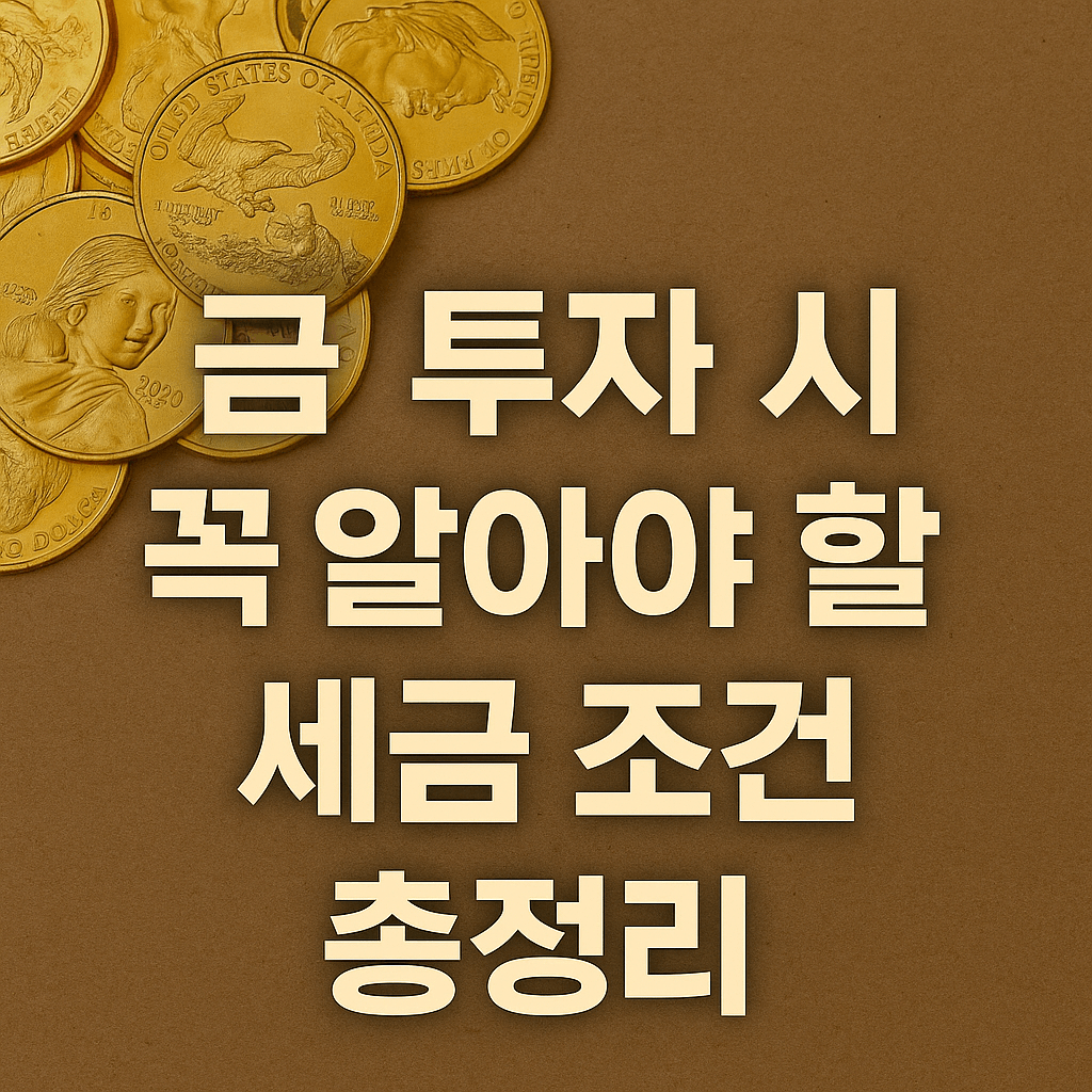 금 투자 시 꼭 알아야 할 세금 조건 총정리