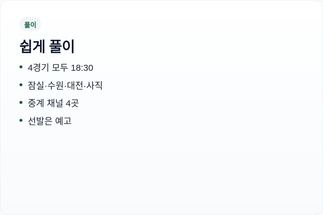 KBO 9/18 4경기 한눈에