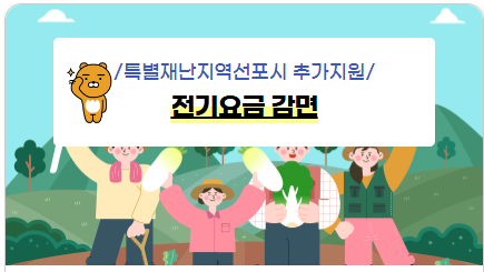 특별 재난지역 선포시 추가지원