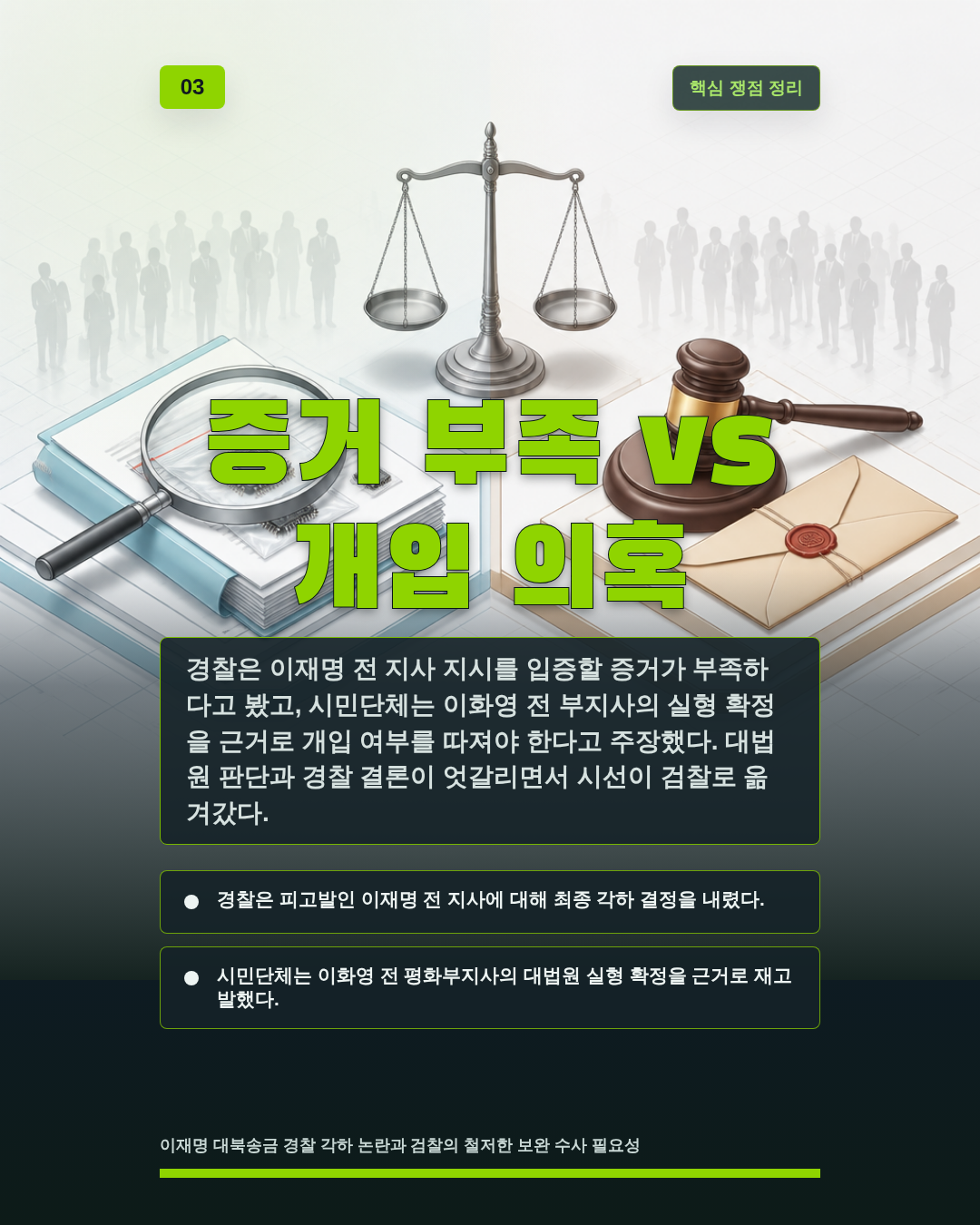 증거 부족 vs 개입 의혹