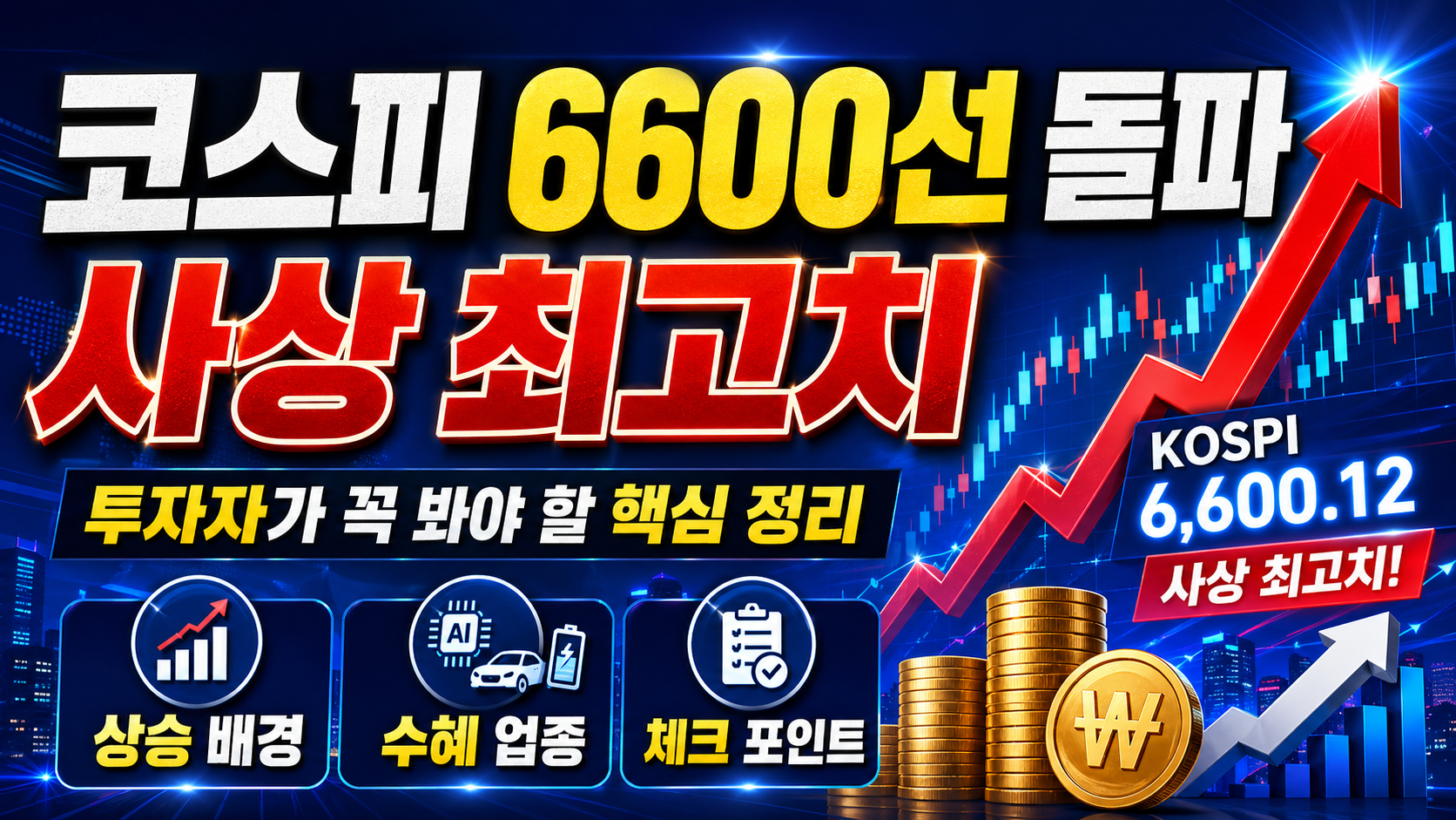 코스피 6600선 돌파, 사상 최고치 기록&hellip;투자자가 꼭 봐야 할 핵심 정리