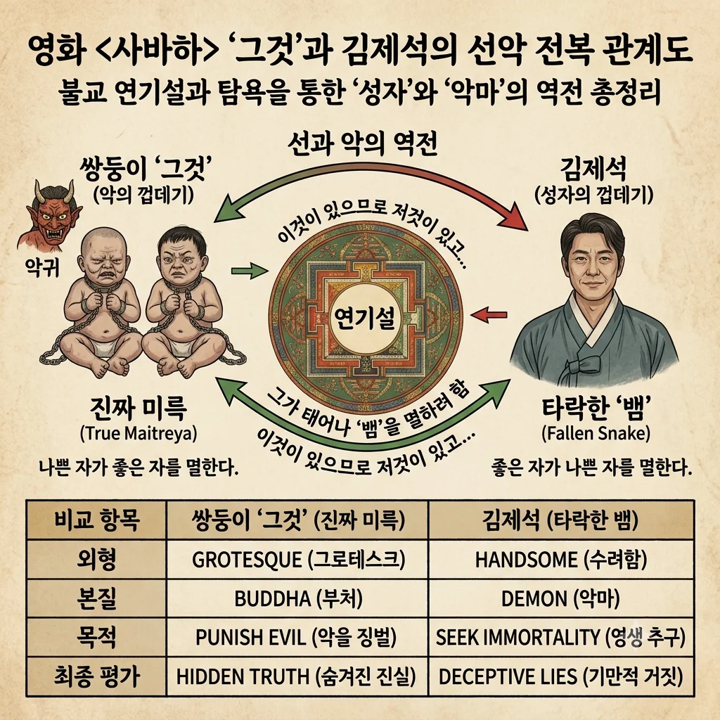영화 사바하 그것과 김제석 선과 악의 모호함 및 불교 연기설 상징 분석