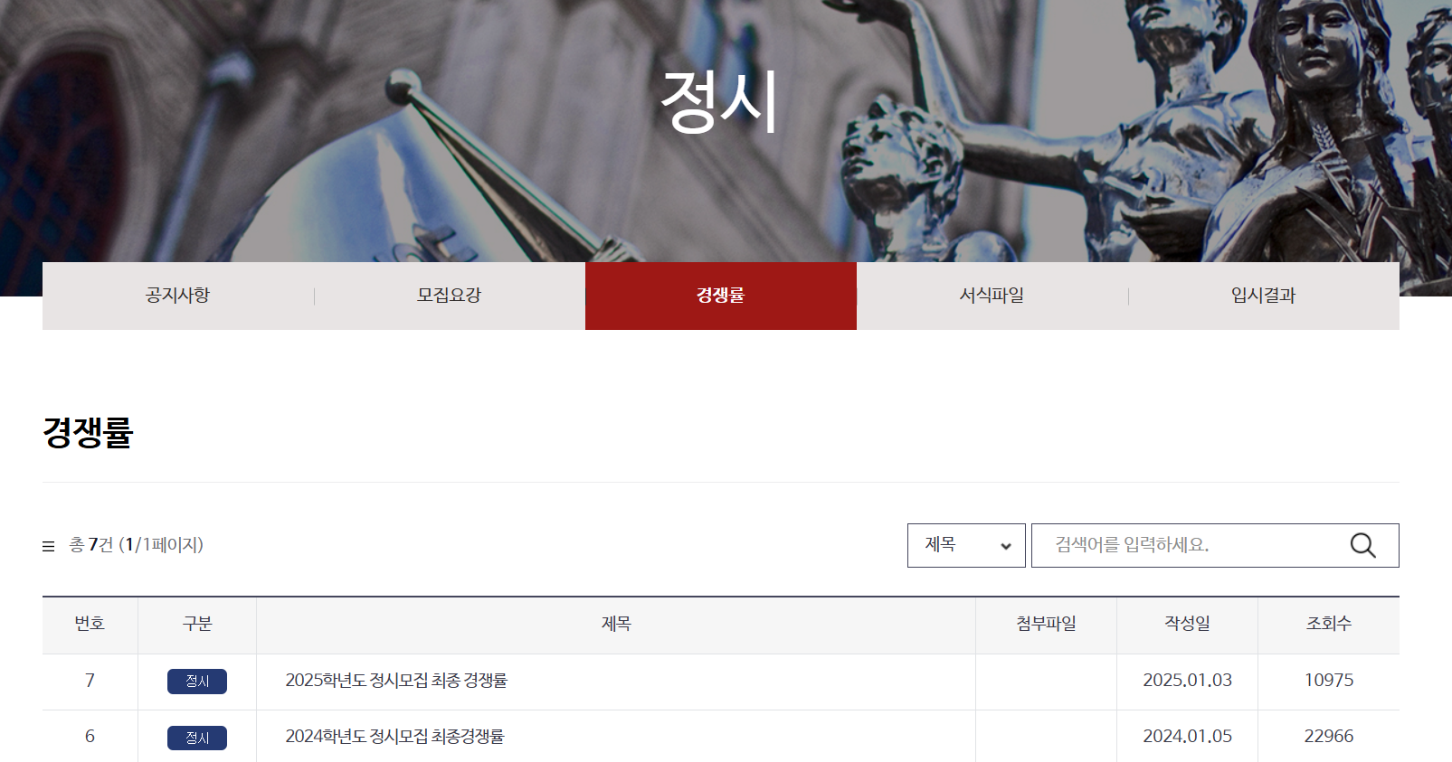 경희대학교 정시 경쟁률 바로가기