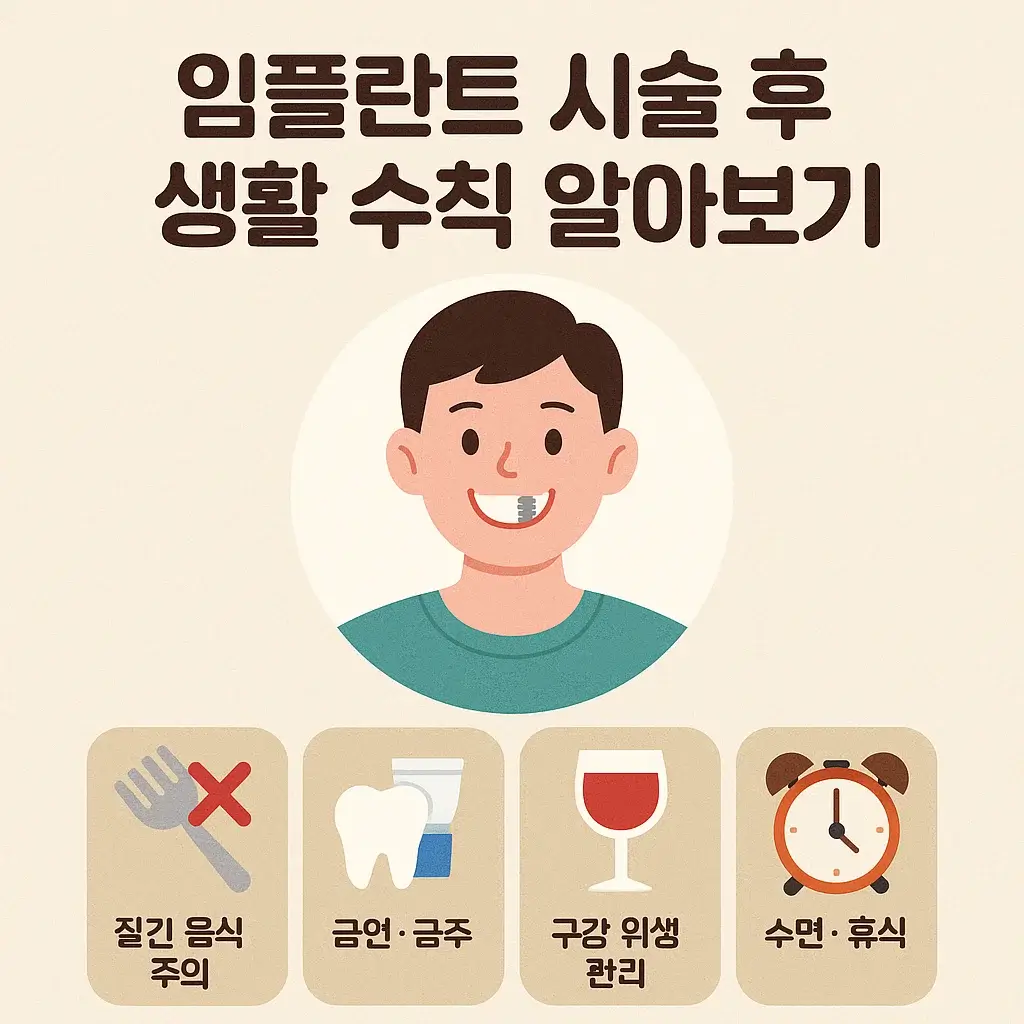 [2편] 임플란트 시술 후 생활 수칙｜붓기&middot;통증 줄이는 관리 요령