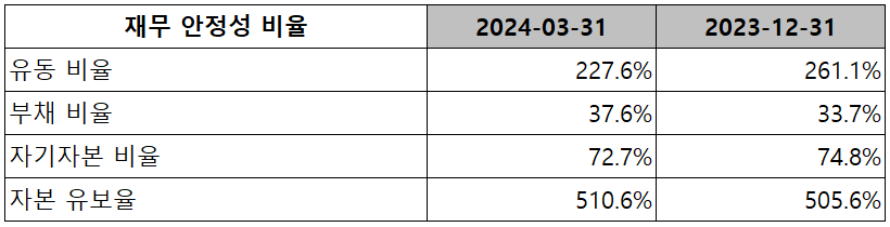 해성디에스 - 재무 안정성 비율
