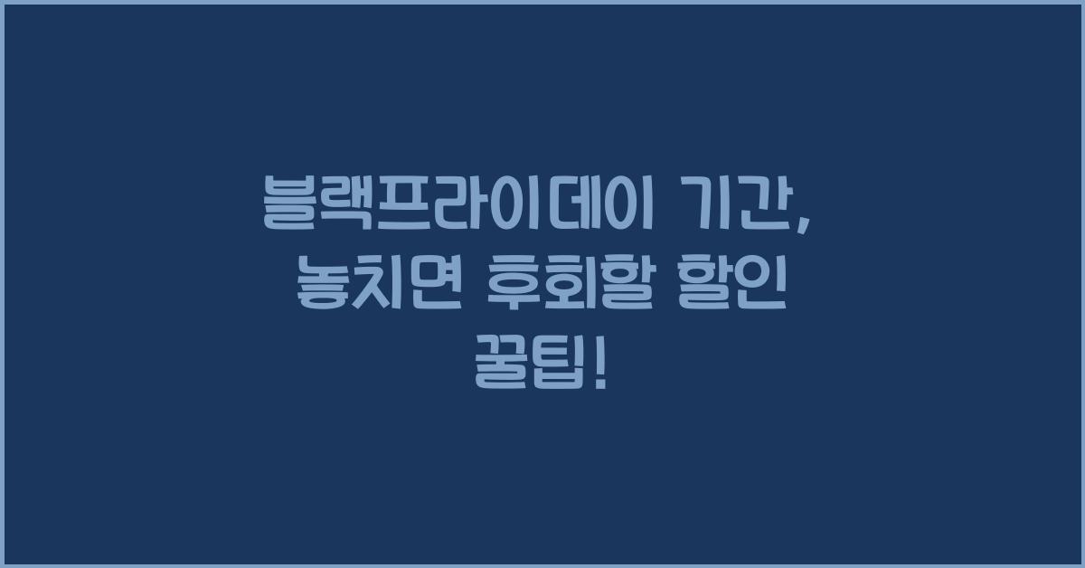 블랙프라이데이 기간
