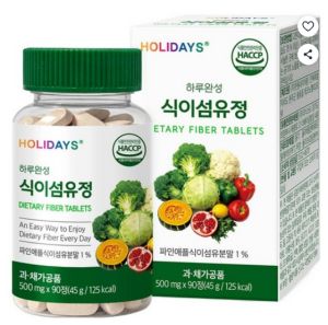 홀리데이즈 하루완성 식이섬유정, 90정, 1개