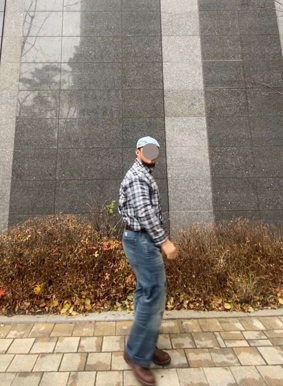 데일리룩('25. 11. 25.)유니버셜케미스트리 데님워싱 베레모 헌팅캡, 스탠다드에러 미스티 포켓 체크셔츠, 레드윙 아이언레인저 앰버하니스, 폴로랄프로렌 빈티지 워싱 청바지 팬츠