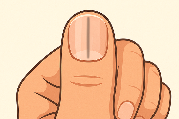 손톱에 세로줄이 있어요.