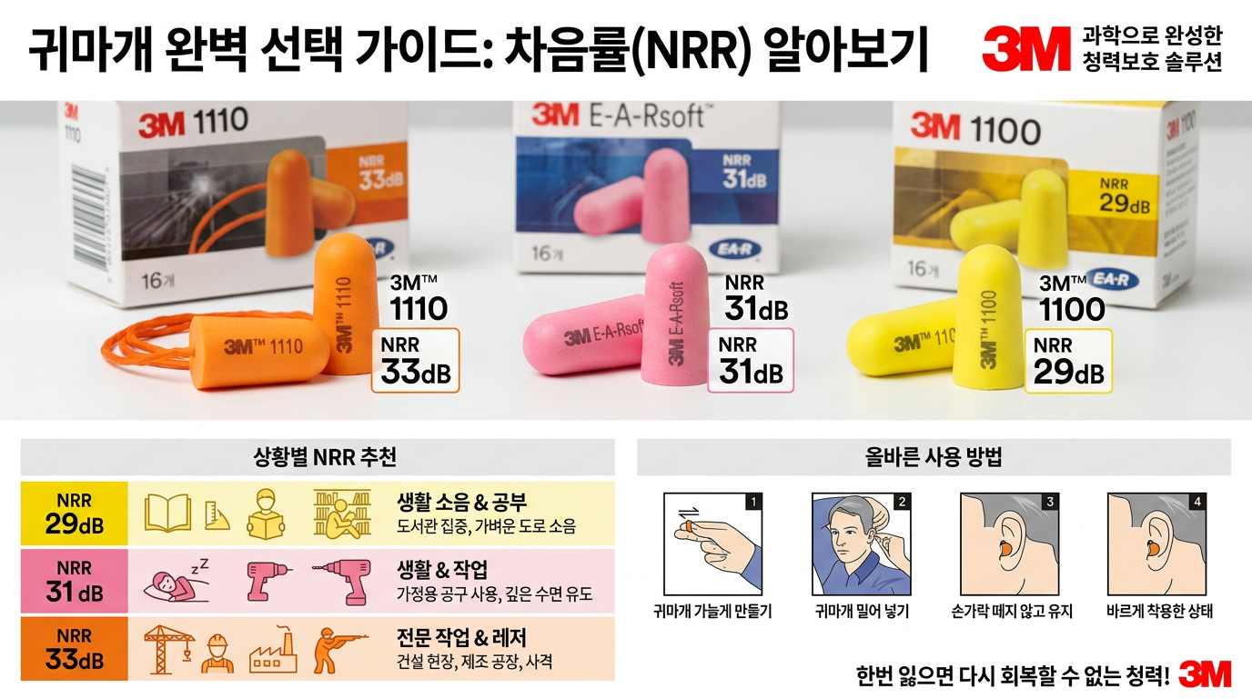 수면 귀마개 고르는법 NRR 차음률 확인