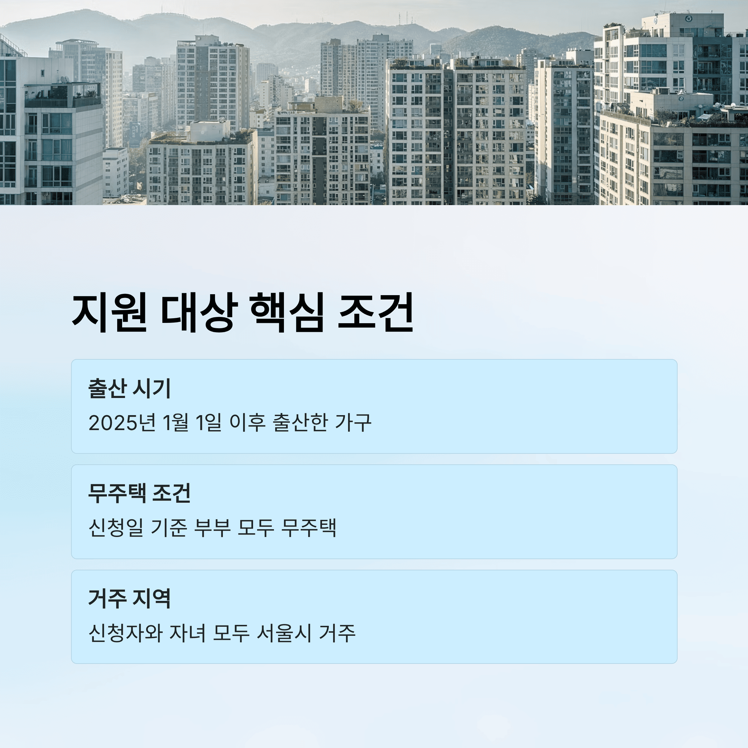 서울시 출산 가구 주거 비 지원