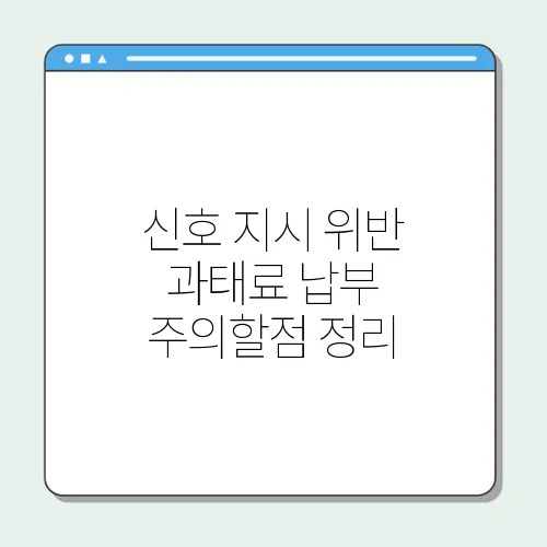 신호 지시 위반 과태료 납부 주의할점 정리