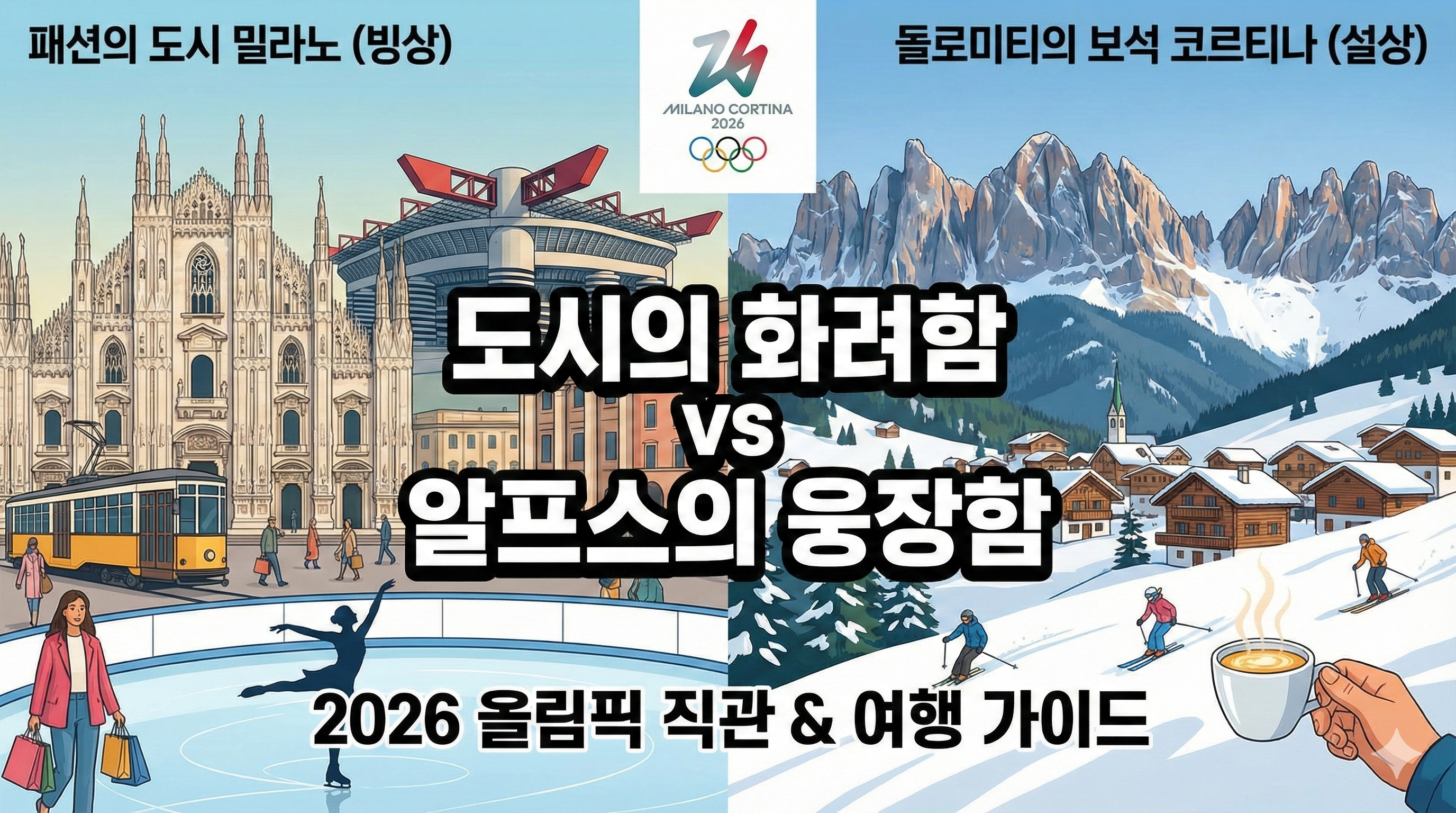 "도시의 화려함 vs 설산의 웅장함" 밀라노 & 코르티나 담페초 200% 즐기기