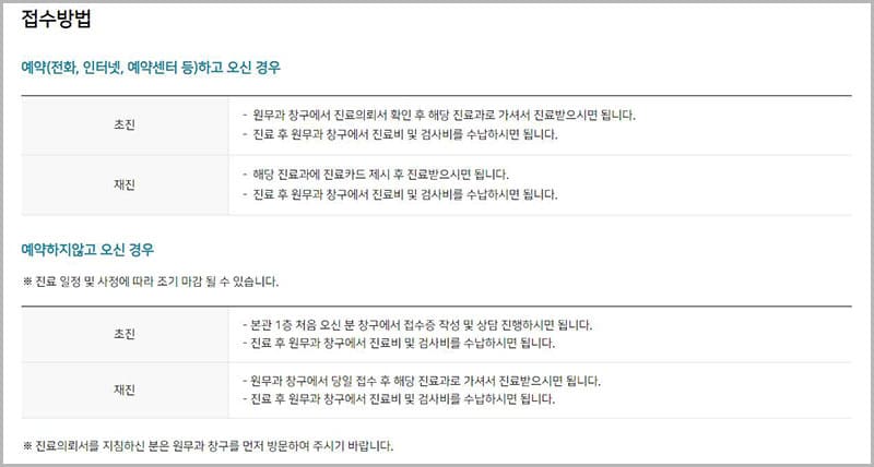 진료안내 및 절차