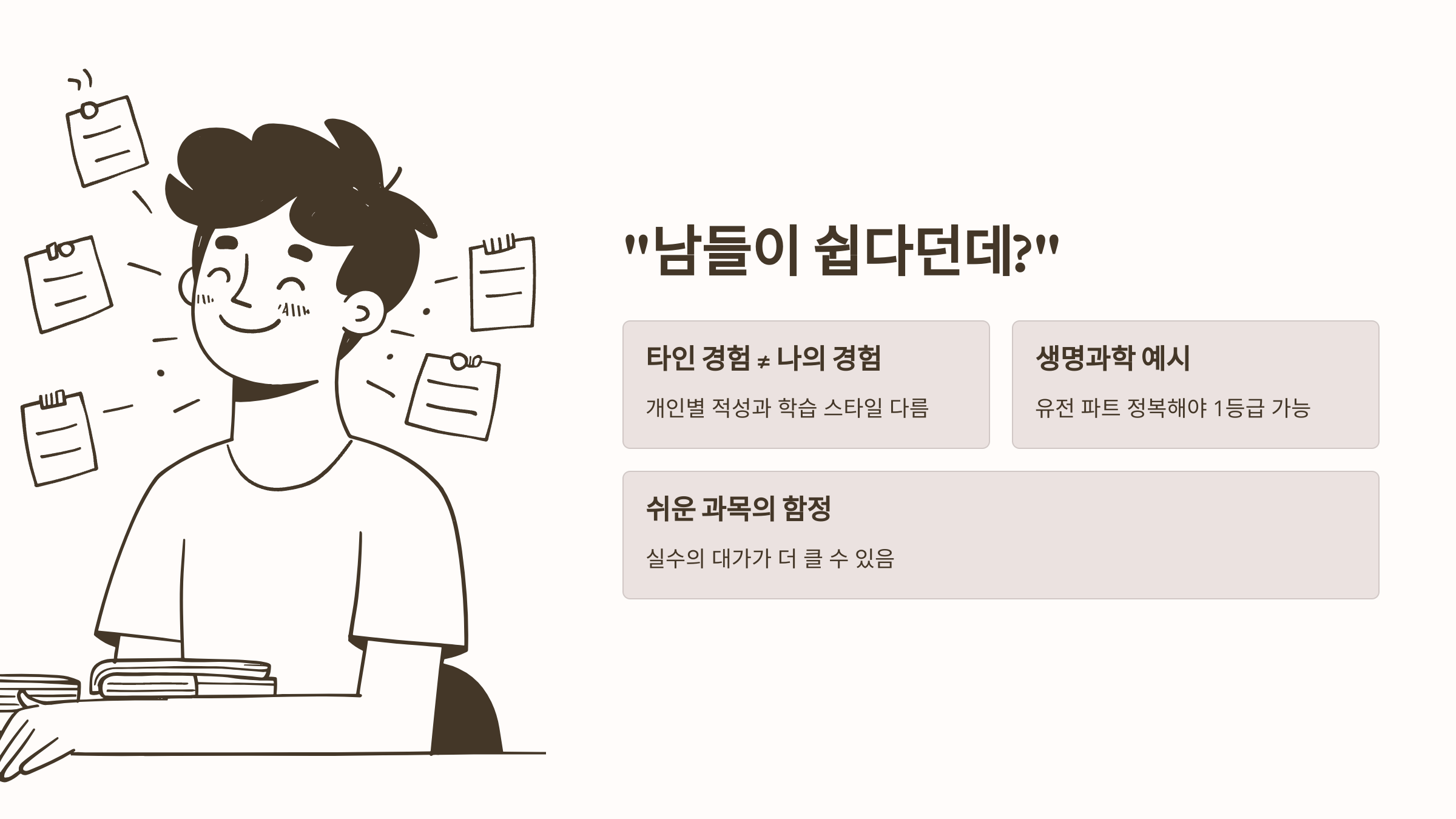 남들에게 쉰운 과목 나에게도 쉬울까?