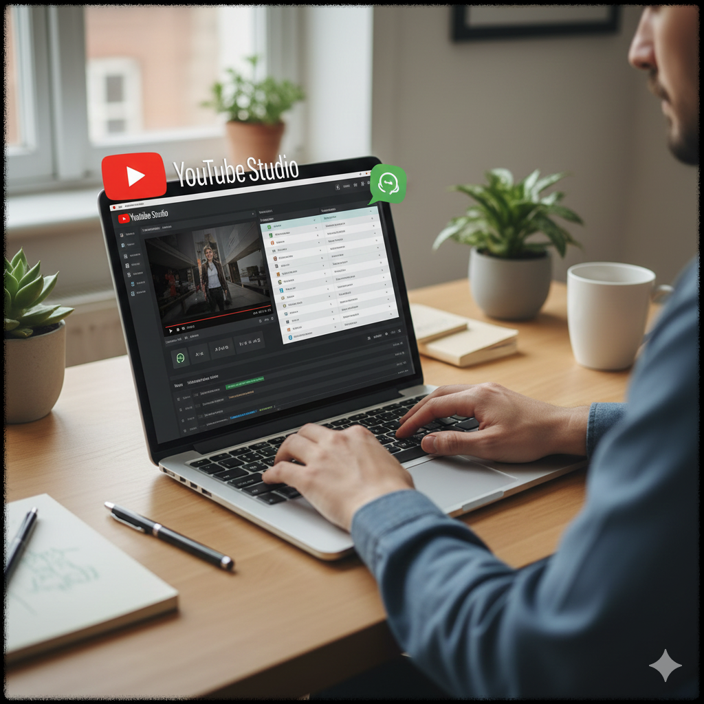 AI를 활용해 영상 자막을 번역하는 작업 모습
