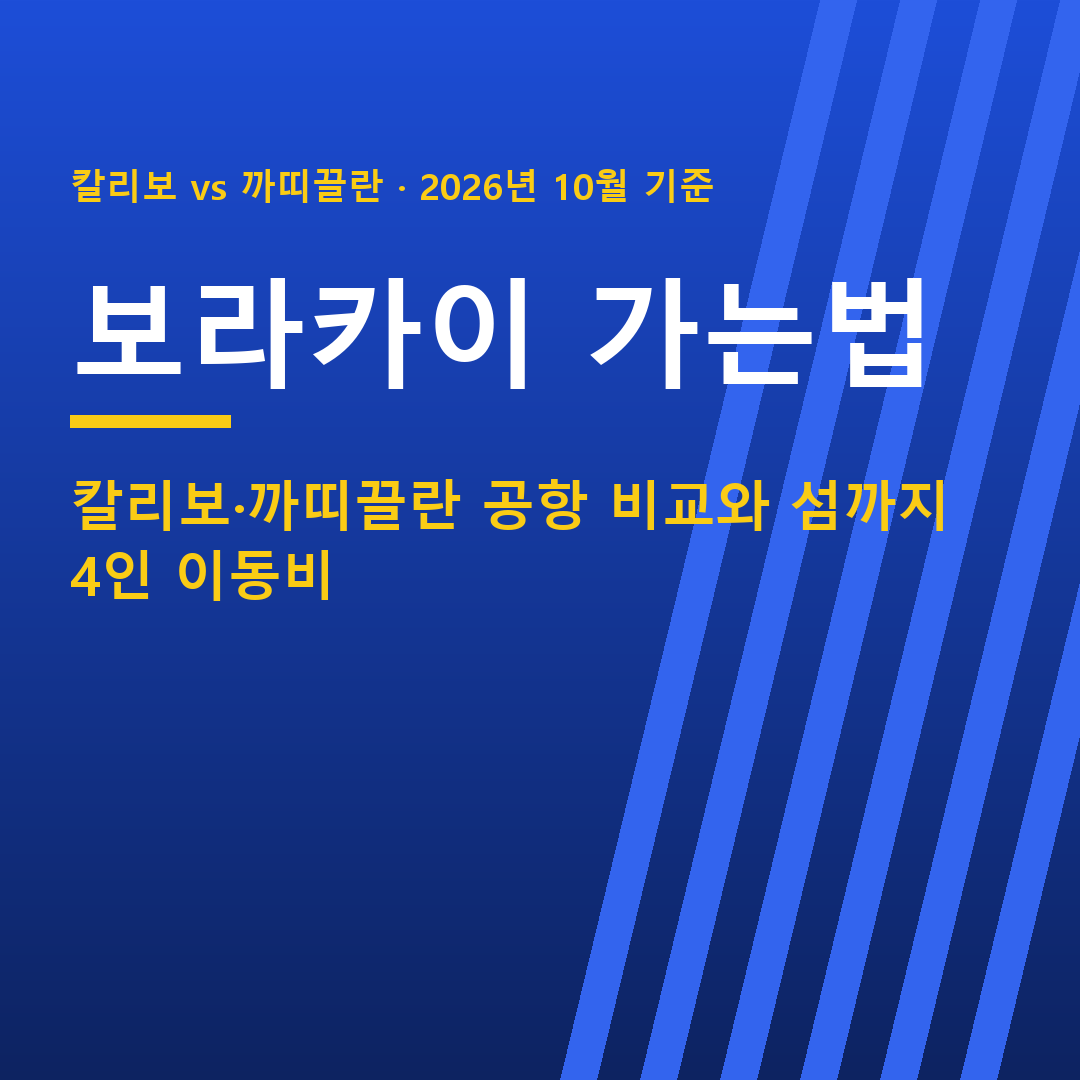 보라카이 가는법, 칼리보·까띠끌란 공항 비교 표지