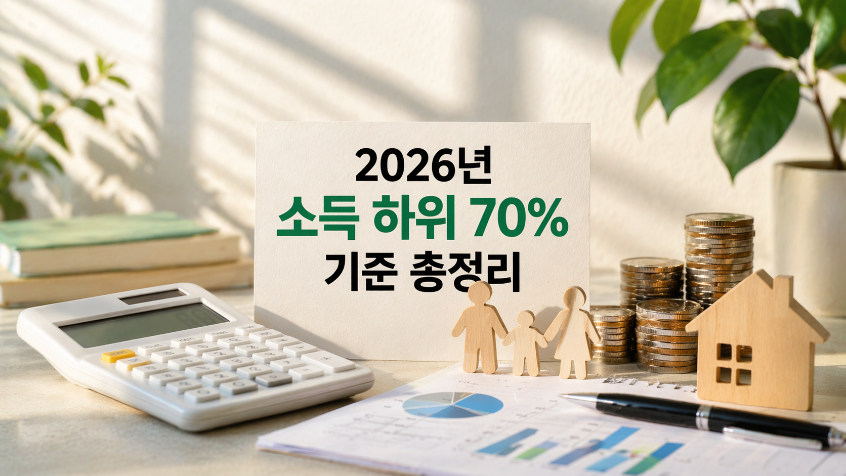 2026년 소득 하위 70% 기준 총정리 ❘ 3인 가구&middot;건보료&middot;금액 기준 한눈에 보기