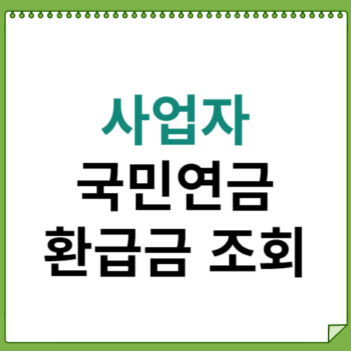 사업자 국민연금 환급금 조회
