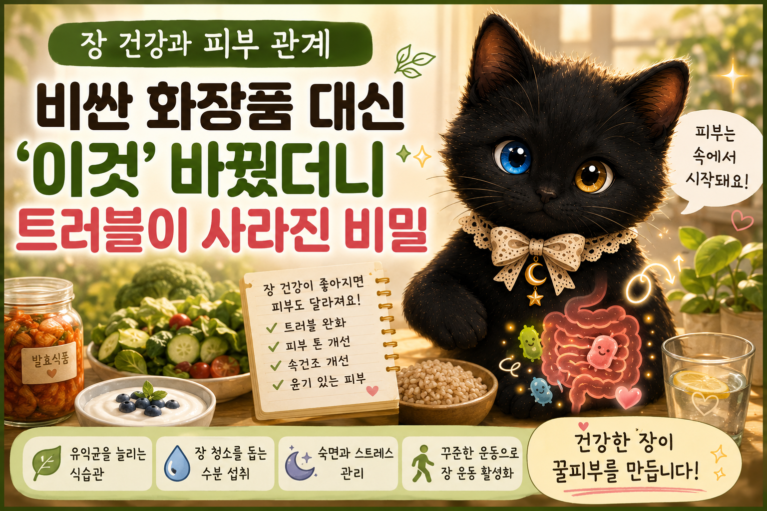 장 건강과 피부 관계: 피부 고민이 계속된다면 장 건강부터 살펴보세요