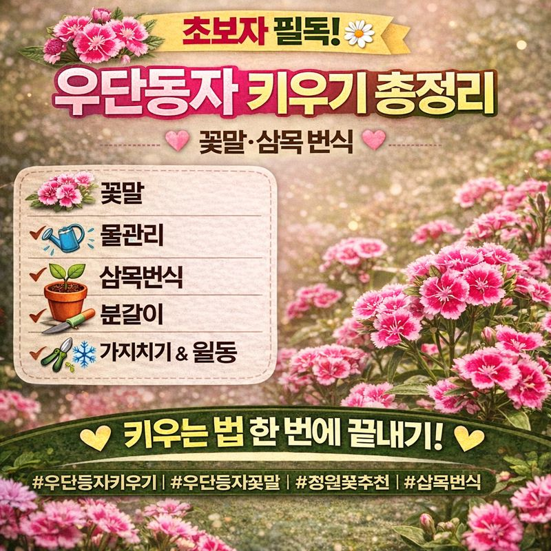 우단동자 키우기, 꽃말&middot;물관리&middot;삽목번식&middot;분갈이&middot;가지치기&middot;월동 썸네일 이미지