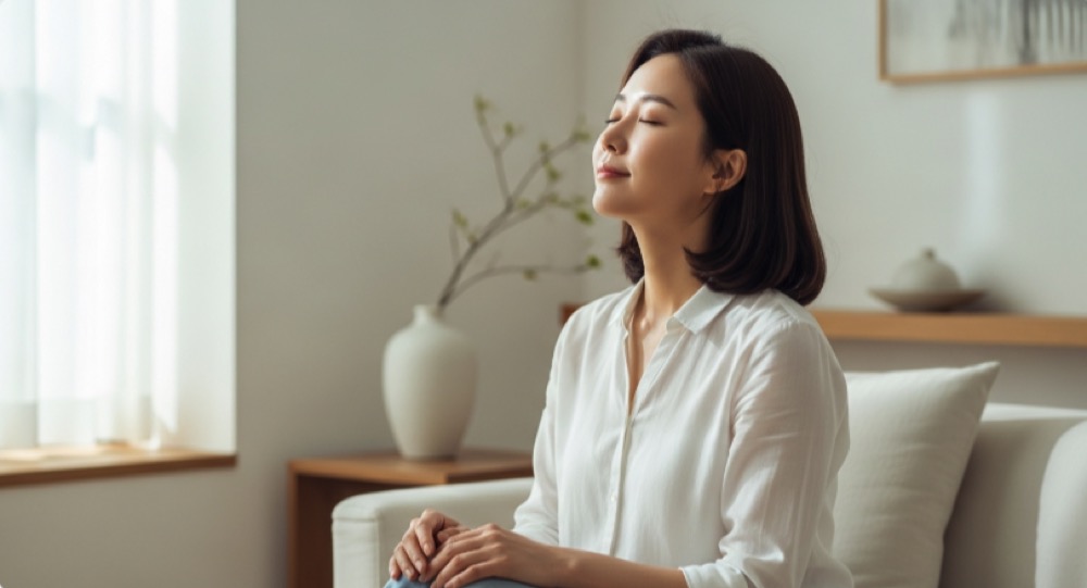 눈을 감고 휴식을 취하며 결막염 증상을 관리