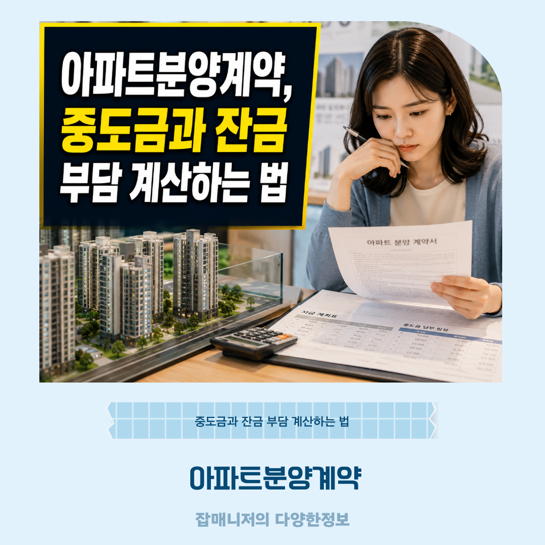 아파트분양계약, 중도금과 잔금 부담 계산하는 법