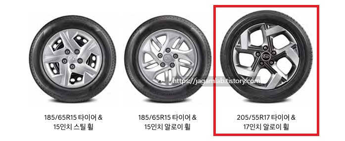 2025 베뉴 15인치, 17인치 휠 디자인