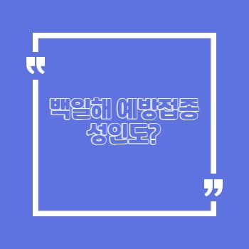 백일해 예방접종 남편 임산부 성인
