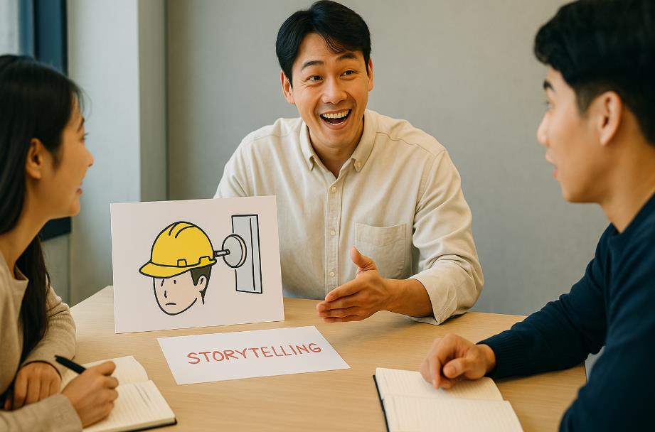 아이디어 발명을 스토리로 풀어내는 장면