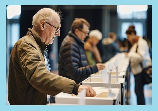 투표함-투표권-집어넣는-사람들