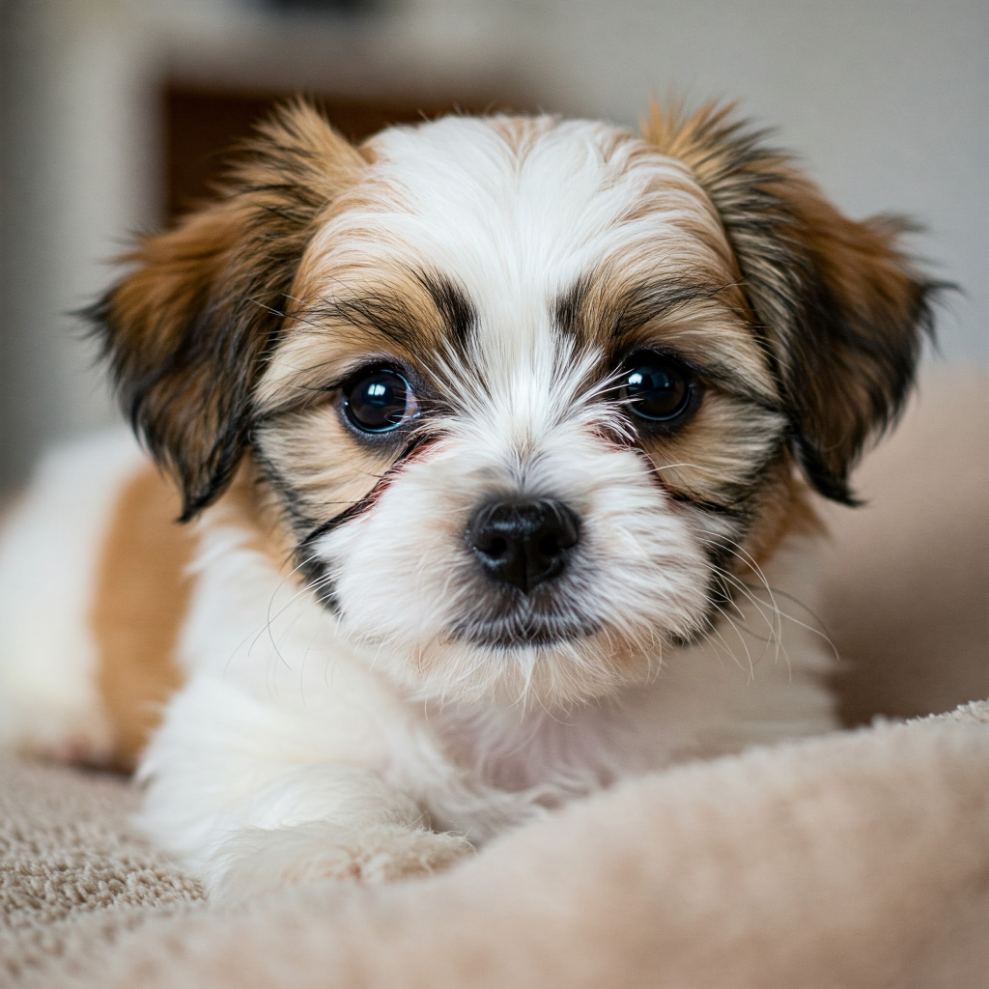 귀여운 강아지가 카메라를 쳐다보는 이미지