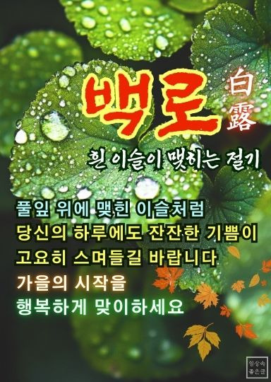 백로 인사말 이미지