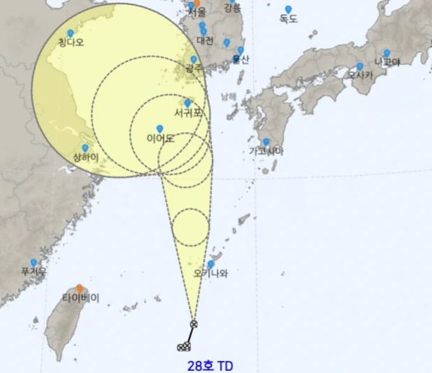 2025년 태풍 12호 링링 경로 예상 전망 예측 한반도 영향 정리 3