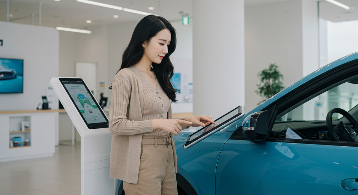 ์ ๊ธฐ์ฐจ ๊ตฌ๋งค ํ๋ ์ฌ์ฑ ์ด๋ฏธ์ง