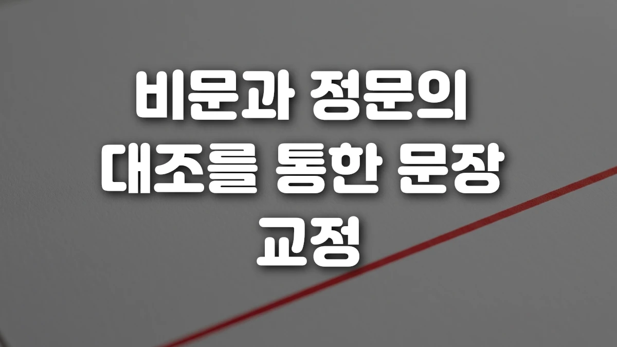 비문과 정문의 대조를 통한 문장 교정