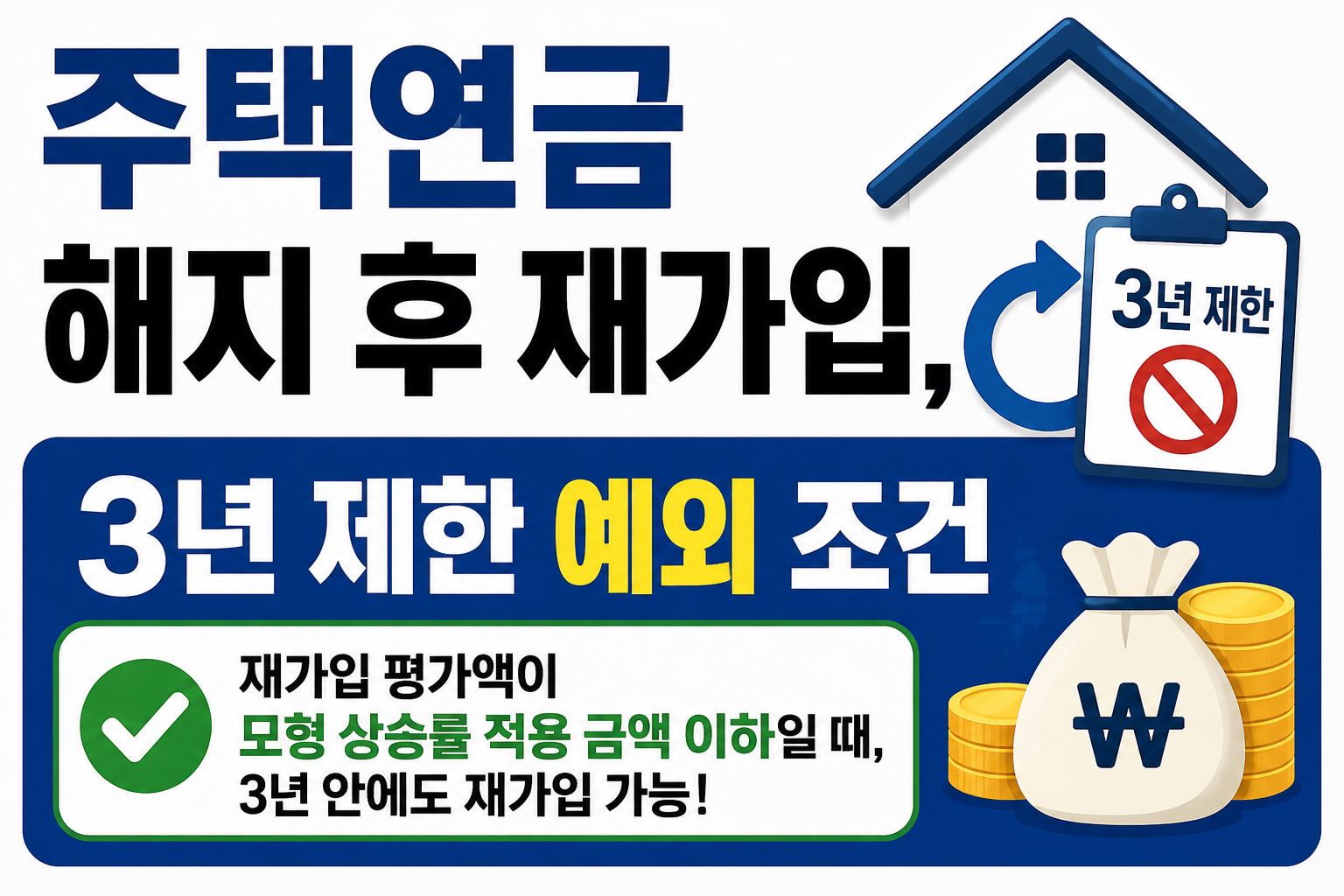 주택연금 해지 후 재가입, 3년 제한 예외 조건