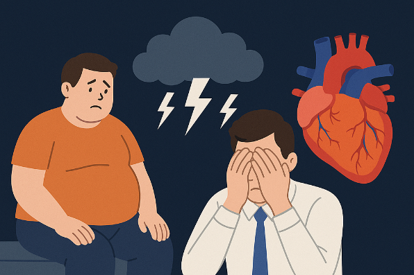 비만과 스트레스는 심혈관 건강에 위험합니다.