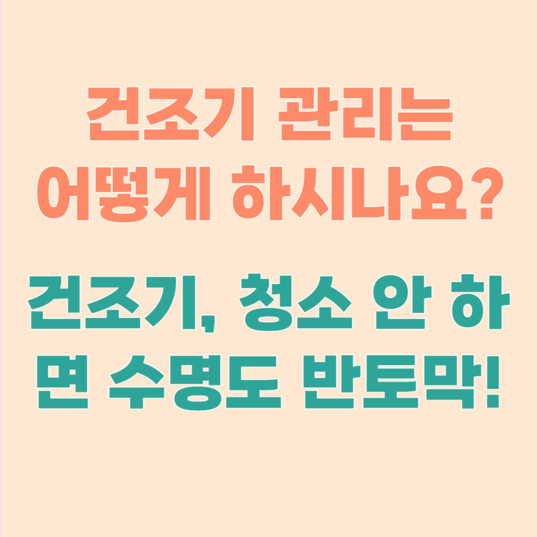 고장 없이 오래 쓰는 건조기 청소법, 이렇게만 관리하세요