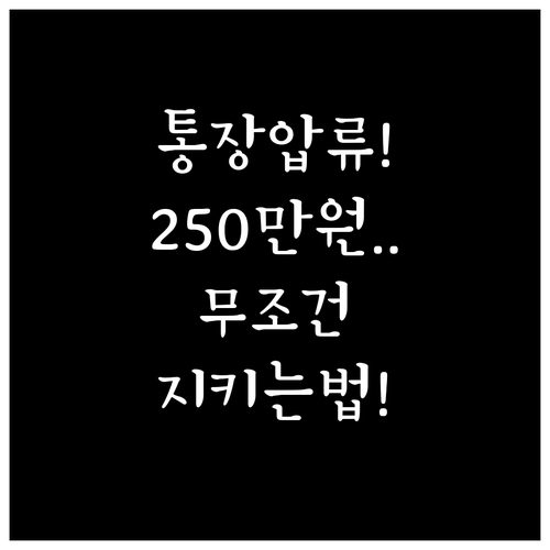 통장 압류 시 250만 원 보호받는 ..