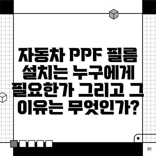 자동차 PPF 필름 설치는 누구에게 필요한가 그리고 그 이유는 무엇인가?
