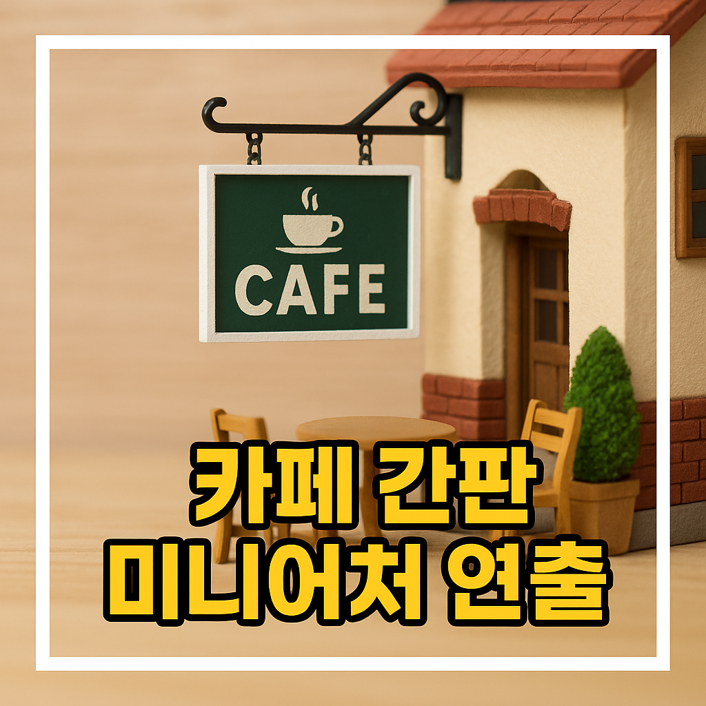 카페 간판 미니어처 연출