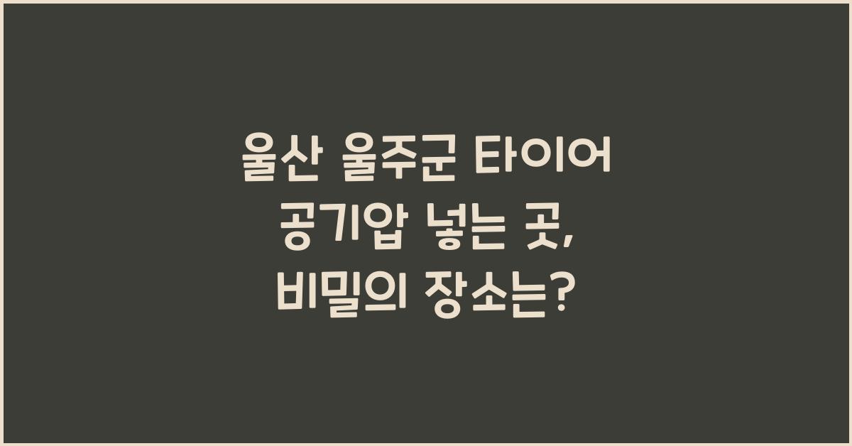 울산 울주군 타이어 공기압 넣는 곳