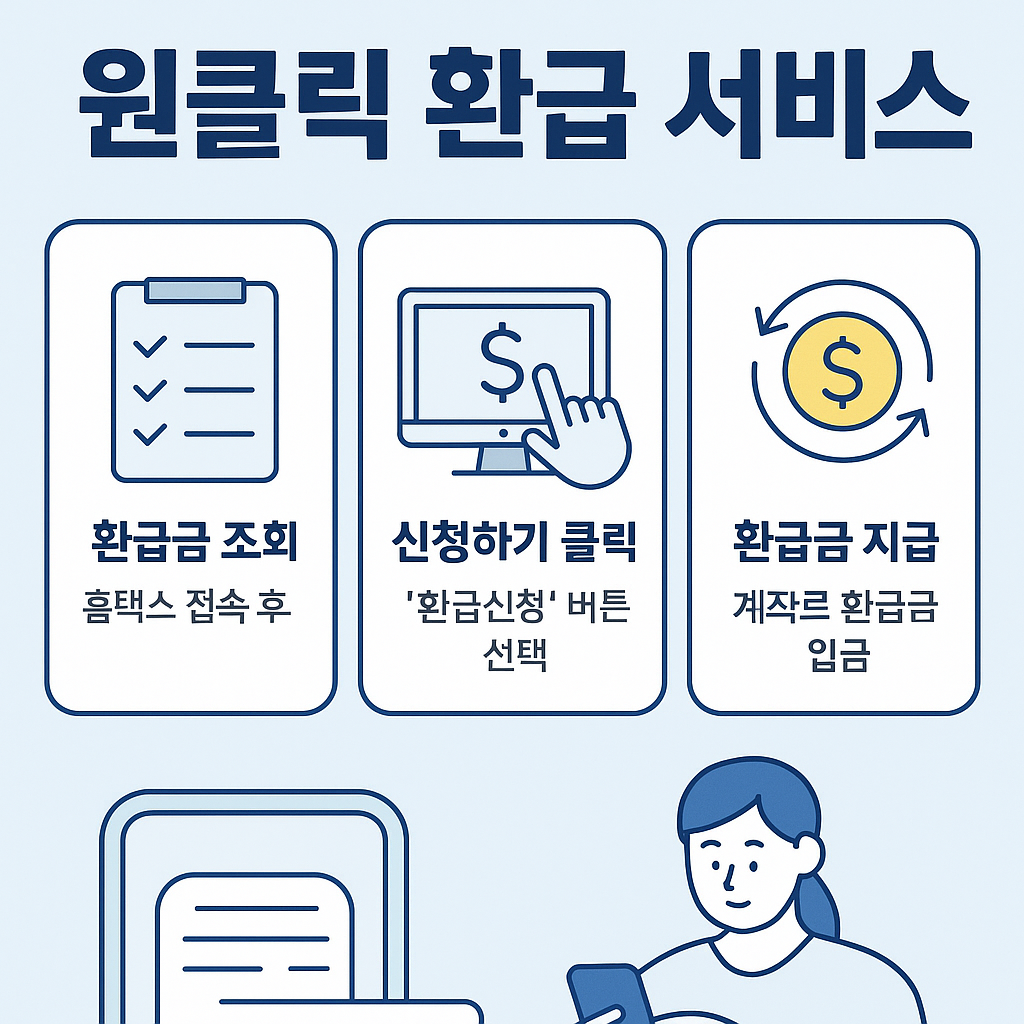국세청 원클릭 환급 서비스 신청 방법 및 절차 인포그래픽